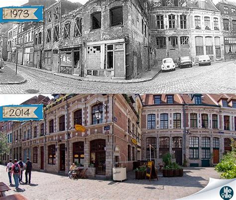 An Old And New Building Are Shown In This Split Screen Image From The