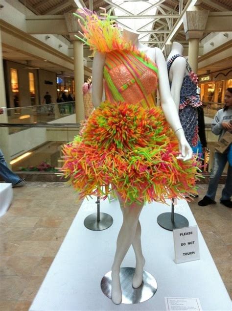 Straws Wearable Art Fashion Wearable Art Recycled Dress