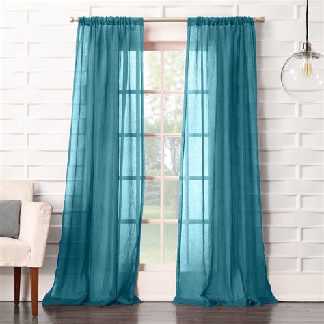 Teal Blue Sheer Curtains – Curtains & Drapes