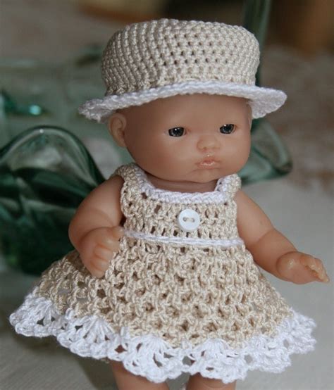 Pdf Pattern Crochet Inch Ltl Berenguer Baby Doll Dress Hat Etsy