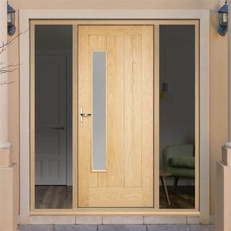 Part L Compliant Newbury Exterior Oak Door And Frame Set Frosted