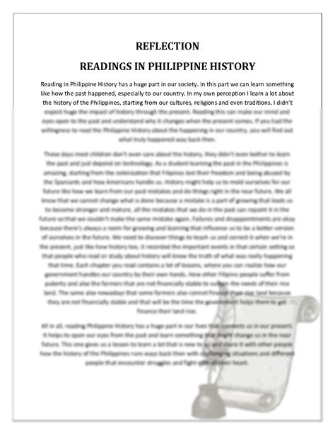 Solution Reflection Of Philippine History Studypool