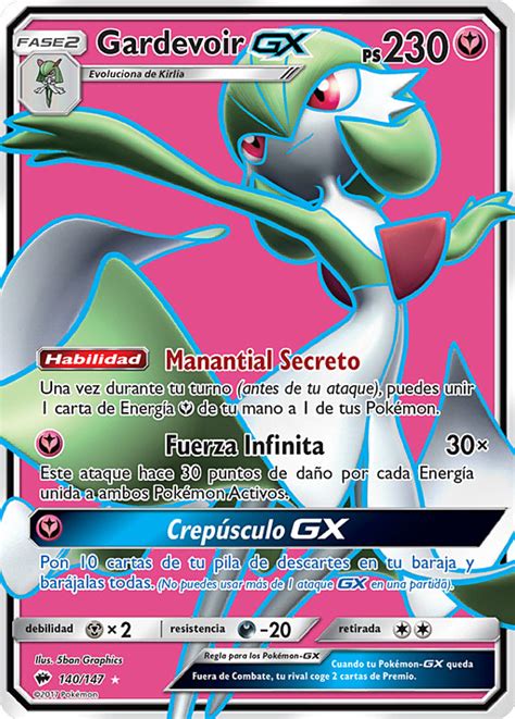 Gardevoir GX 159 160 Sol y Luna Sombras Ardientes Pokémon Paraíso