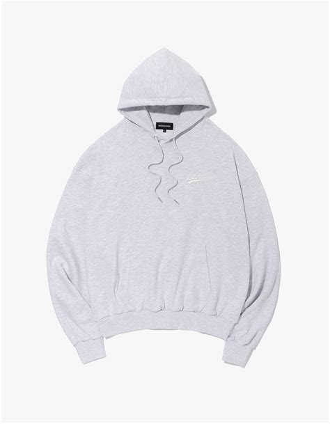 WOOALONG Dynamic balloon over hoodie Melange white 하이츠스토어