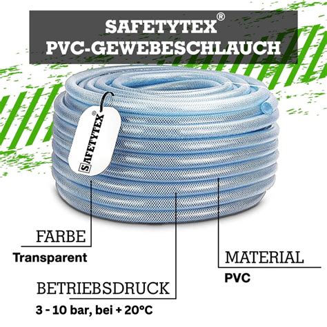 Transparenter PVC Gewebeschlauch feldtmann Innen Ø x Außen Ø 32 42