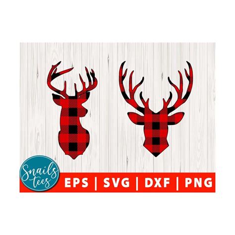 Buffalo Plaid Reindeer Svg Eps Dxf Png Reindeer Svg Christma Inspire