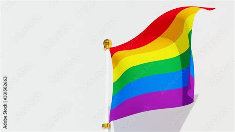 Waving Rainbow Pride Flag Symbol Flag Of Lgbt Gender And Sexual