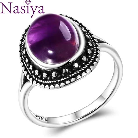 Silber Ringe Nat Rliche Amethyst Edelstein Ringe F R Frauen