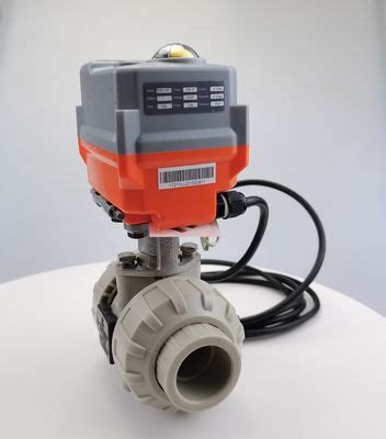 Mpa Pph Upvc Electric Actuated Ball Valve Ketahanan Aus Katup Motor Mini