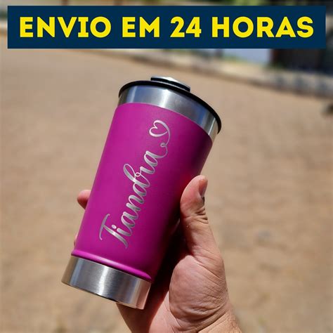 Copo T Rmico Personalizado Seu Nome Ou Logo Tampa E Abridor