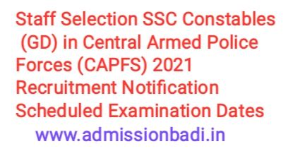 Staff Selection SSC Constables GD In Central Armed Police Forces