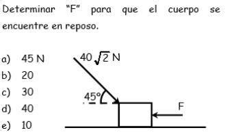 Determina F Para Que El Cuerpo Se Encuentre En Reposo Alumnos