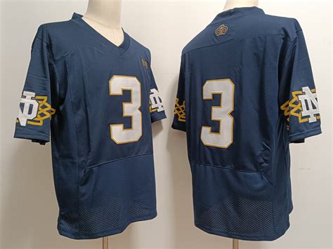 Mens Notre Dame Fighting Irish 3 Joe Montana 2023 Navy With Name Aer