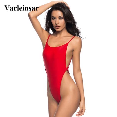 Sexy High Cut Leg Thong Swim Suit For Women Swimwear One Piece Swimsuit