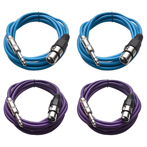 Seismic Audio SATRXL F10 2BLUE2PURPLE 1 4 TRS Male To Reverb France