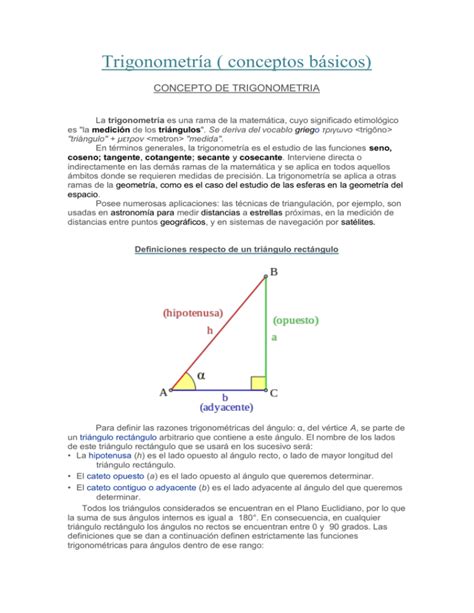 Trigonometría Conceptos Básicos