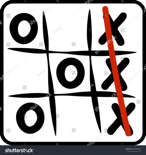 Board Game Tic Tac Toe Drawn Stock Vector Royalty Free 1862087581