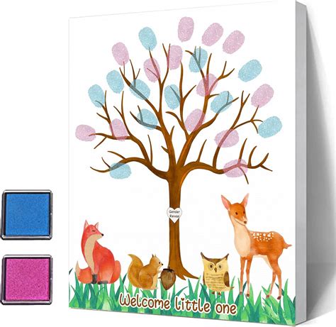 Amazon Misaidou Baby Gender Reveal Fingerprint Tree Gender Reveal