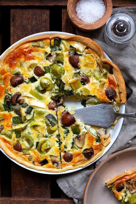 Einfache Lauch Champignon Quiche Veggie Zutaten Kochkarussell