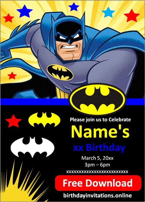 Batman Invitations Birthday Invitations