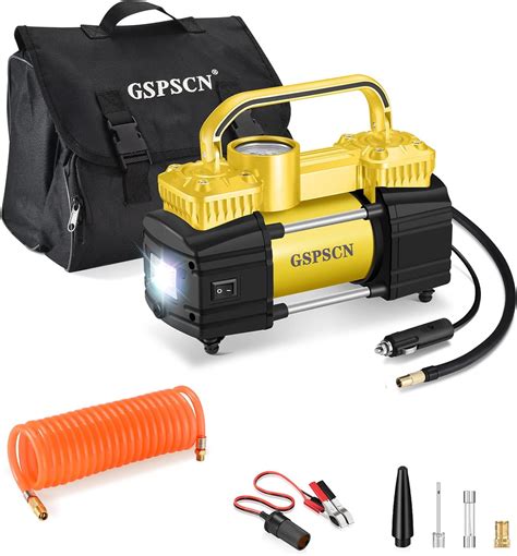 Amazon Gspscn Yellow Dual Cylinder V Air Compressor Pump For Car