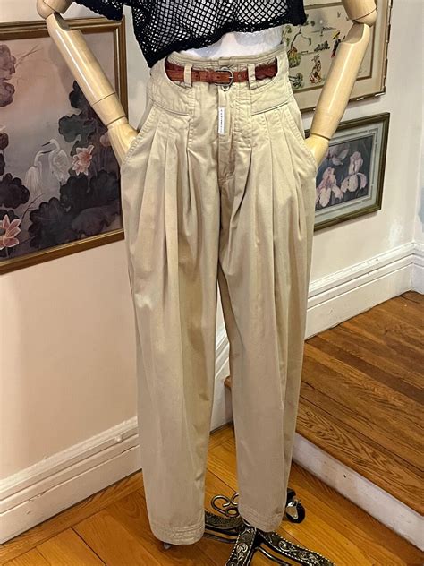 90s Z Cavaricci High Waist Pants Beige 90s High Waist Trouser Ladies