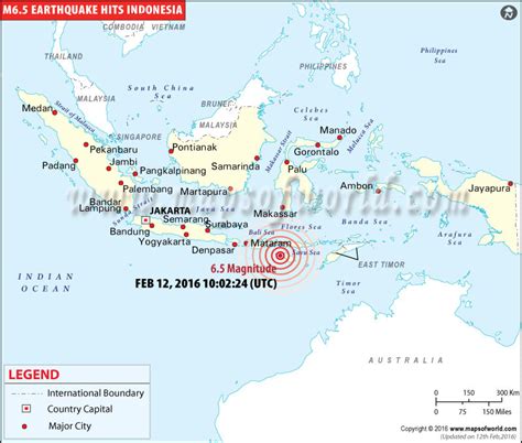 Indonesia Earthquakes Map, Areas Affected by Earthquakes in Indonesia