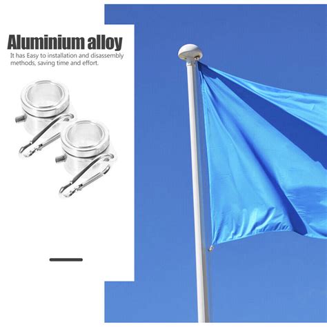 Pcs Aluminum Alloy Flagpole Collar Mounting Ring Outdoor Flags Ebay