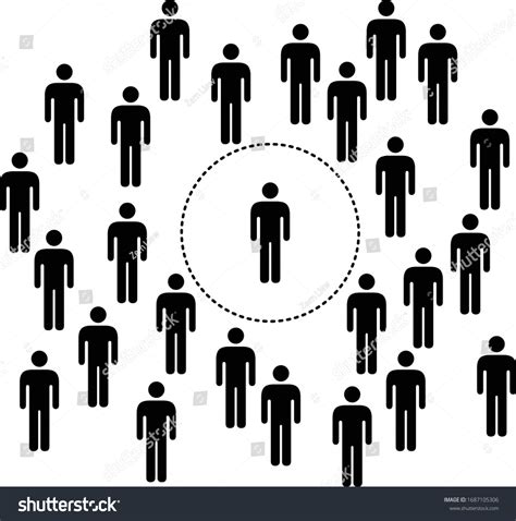 People Icon Concept Social Distancing Isolation Stock Vector Royalty