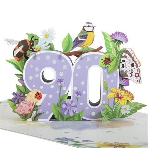 Floral 50th Birthday Pop Up Greeting Card Cards