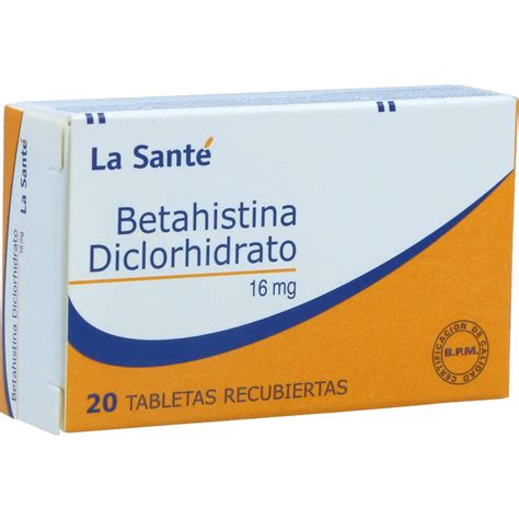 Betahistina Diclorhidrato Mg Caja X Tabletas Recubiertas Cruz Verde