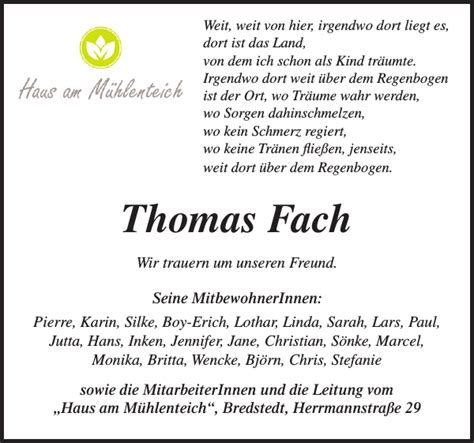 Thomas Fach Gedenken Husumer Nachrichten