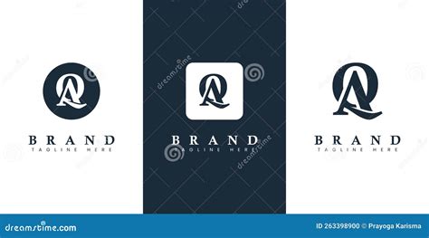 Modern And Simple Letter QA Logo QA Or AQ Initials Stock Illustration