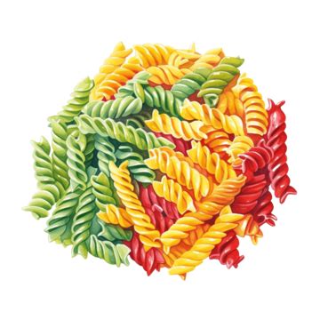 Watercolor Pasta Fusilli Watercolor Pasta Cuisine PNG Transparent