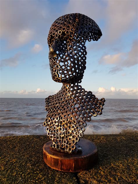 Metal Rainbow Tint Nut Half-Faced Man Sculpture – The Bunker Art Gallery