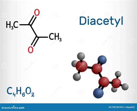 Diacetyl Molecular Structure 3d Model Molecule Butanedione