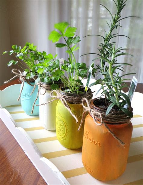 Kitchen Herb Garden in Mason Jars | Mason jar herbs, Mason jar herb ...