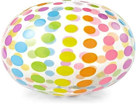 Intex Jumbo Inflatable 42 Giant Beach Ball Crystal Clear With Translucent Dots 1