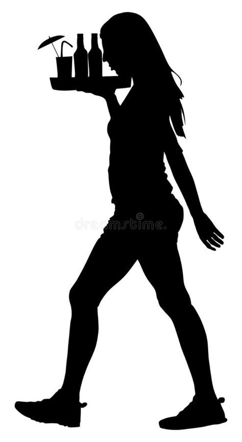 Cocktail Waitress Silhouette Stock Illustrations 76 Cocktail Waitress