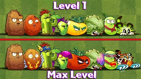 Every Plants Level 1 Vs Level Max Pvz 2 V961 Discovery Youtube