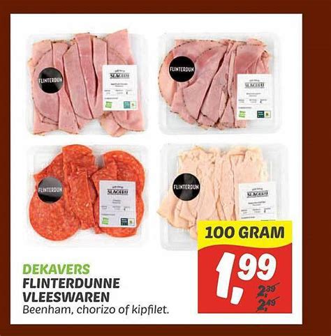 Dekavers Flinterdunne Vleeswaren Aanbieding Bij Dekamarkt