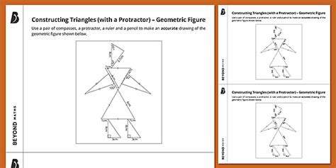 👉 Constructing Triangles With A Protractor Geometric Figure