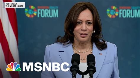 Vp Kamala Harris Touts Americas Efforts On Gender Equality Msnbc