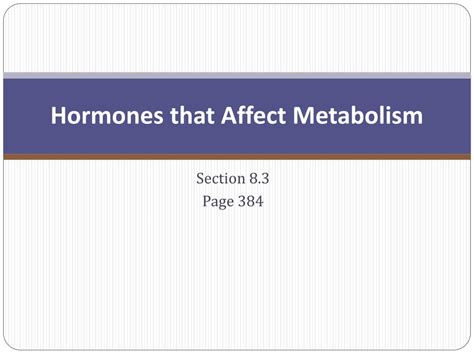 PPT - Hormones that Affect Metabolism PowerPoint Presentation, free ...