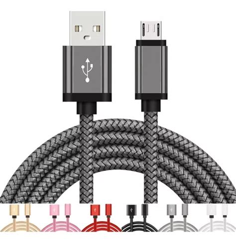 Cabo Carregador Mini Usb V Android Turbo Refor Ado Metros