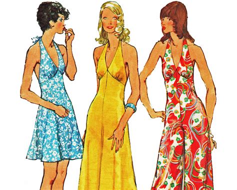 1970s Halter Dress Jumpsuit Pattern Size 12 Vintage Sewing Etsy