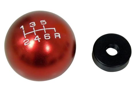 10x125mm Thread 6 Speed Jdm Round Ball Shift Knob In Red Billet Aluminum For 03 08 2003 2008