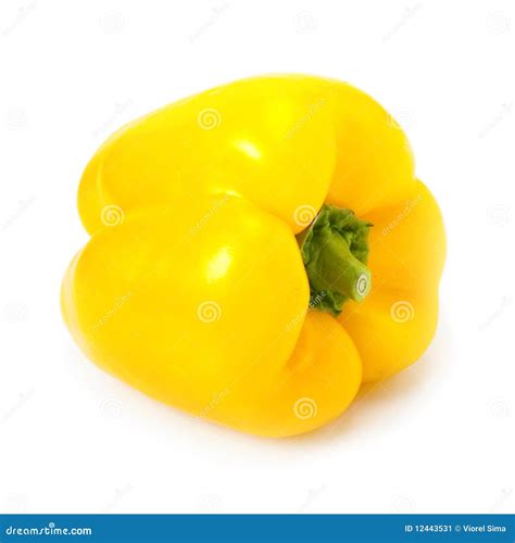 Pimento Amarelo Fresco Isolado No Branco Imagem De Stock Imagem De