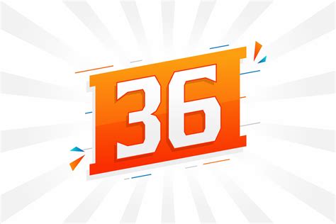 36 number vector font alphabet. Number 36 with decorative element stock ...