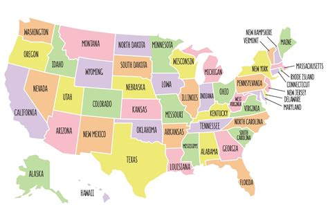 Political Map Of The Usa - Vivie Jocelyne